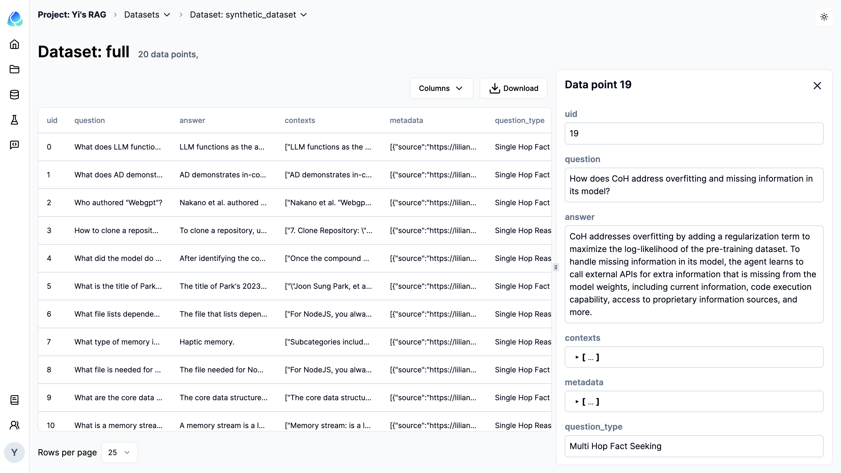 Example Synthetic RAG Dataset