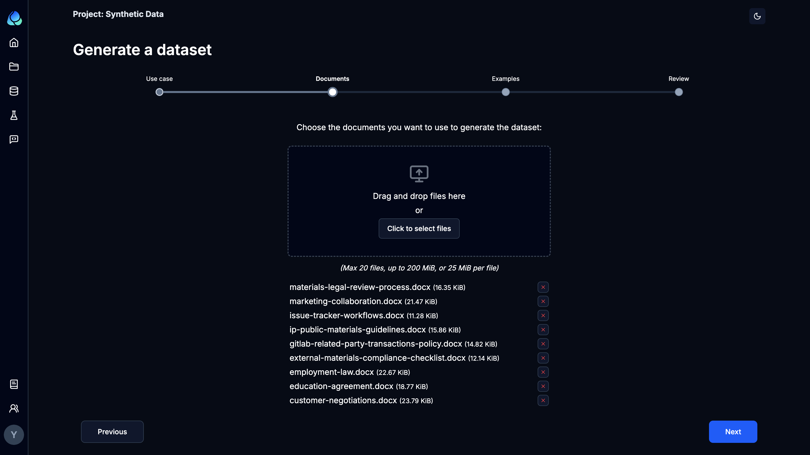 Step 2: Define the environment data