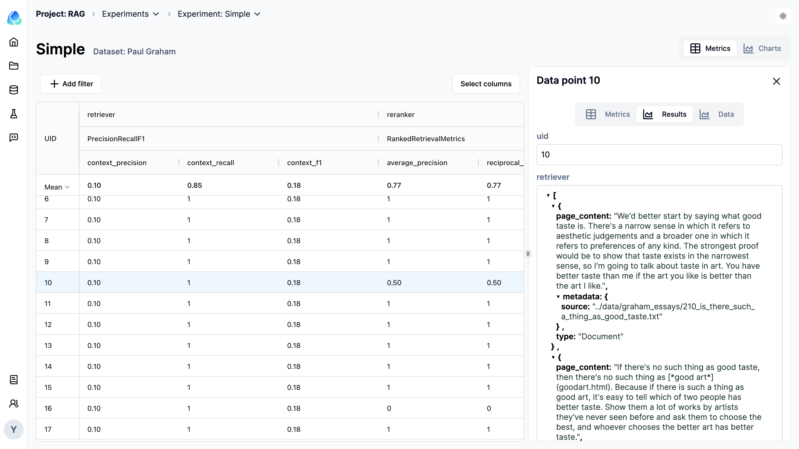 Inspect specific sample outputs on the sidebar